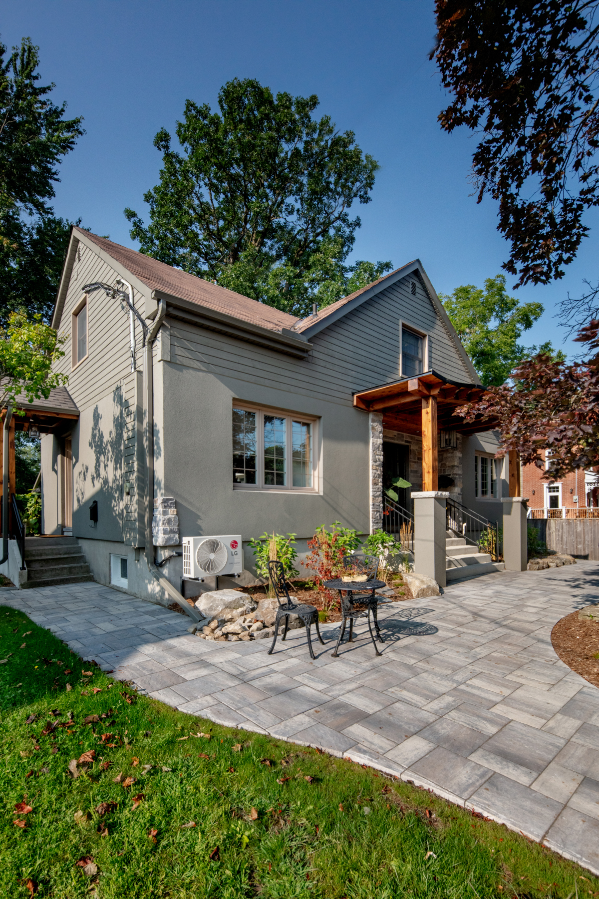 Renovated home exterior, view 5
